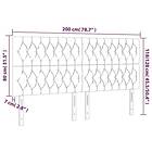 vidaXL Sengegavl LED svart 200x7x118/128 cm sammet 3122828