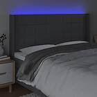vidaXL Sänggavel LED mörkgrå 183x16x118/128 cm tyg 3124063