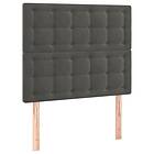 vidaXL Sänggavel LED mörkgrå 80x5x118/128 cm sammet 3122889