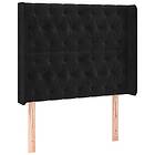 vidaXL Sänggavel LED svart 93x16x118/128 cm sammet 3124422