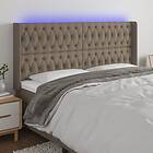 vidaXL Sengegavl LED taupe 183x16x118/128 cm tyg 3124402
