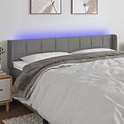 vidaXL Sänggavel LED mörkgrå 203x16x78/88 cm tyg 3123259