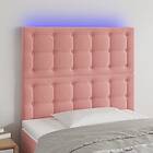 vidaXL Sengegavl LED rosa 80x5x118/128 cm sammet 3122893