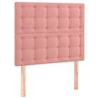 vidaXL Sänggavel LED rosa 100x5x118/128 cm tyg 3122905