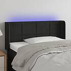 vidaXL Sänggavel LED svart 103x16x78/88 cm sammet 3123280