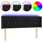 vidaXL Sengegavl LED svart 147x16x78/88 cm sammet 3123622