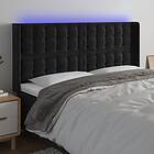 vidaXL Sänggavel LED svart 203x16x118/128 cm sammet 3124550