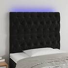 vidaXL Sänggavel LED svart 90x7x118/128 cm sammet 3122798