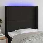vidaXL Sänggavel LED svart 93x16x118/128 cm tyg 3123752
