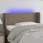 vidaXL Sänggavel LED taupe 83x16x78/88 cm tyg 3122934