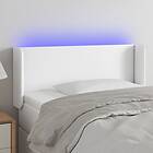 vidaXL Sänggavel LED vit 83x16x78/88 cm konstläder 3123029