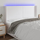 vidaXL Sänggavel LED vit 183x16x118/128 cm konstläder 3123871
