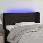 vidaXL Sengegavl LED svart 93x16x78/88 cm tyg 3123360