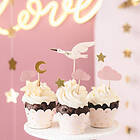 PartyDeco Cupcake toppers, stork