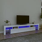 vidaXL Support TV med LED-belysning vit högglans 215x36,5x40 cm 3152798