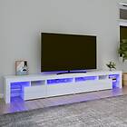 vidaXL Support TV med LED-belysning vit högglans 260x36,5x40 cm 3152822