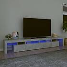vidaXL Support TV med LED-belysning betonggrå 260x36,5x40 cm 3152781