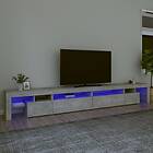 vidaXL Tv-bänk med LED-belysning betonggrå 290x36,5x40 cm 3152805