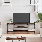 vidaXL TV Stand rökfärgad ek 121x35x45 cm konstruerat trä & järn 831805