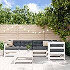 vidaXL Loungegrupp för trädgården med dynor 6 delar vit massiv teak 3185991