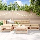 vidaXL Loungegrupp för trädgården med dynor 6 delar massivt trä 3185899