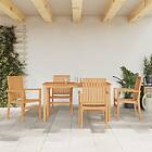 vidaXL Matgrupp för trädgården 5 delar massiv teak 3157913