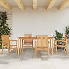 vidaXL Matgrupp för trädgården 5 delar massiv teak 3157917