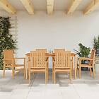 vidaXL Matgrupp för trädgården 7 delar massiv teak 3157918