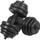 Gorilla Sports Dumbbells BLACK Cement 2x15kg