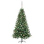 vidaXL Kunstig juletre med LED og julekuler 150 cm grønn 3077640