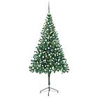 vidaXL Plastgran med LED och julgranskulor 210 cm 910 grenar 3077662