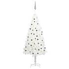 vidaXL Kunstig juletre med LED og kulor Hvit 180 cm 3077720