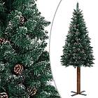 vidaXL Hoikka muovinen joulukuusi kanssa LED ja joulupallot vihreä 180 cm 307786
