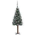vidaXL Hoikka muovinen joulukuusi kanssa LED ja joulupallot vihreä 180 cm 307791