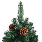 vidaXL Hoikka muovinen joulukuusi kanssa LED ja trä käpyjen vihreä 150 cm 307775