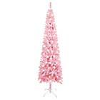 vidaXL Hoikka muovinen joulukuusi kanssa LED vaaleanpunainen 150 cm 3077984
