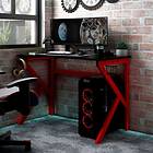 vidaXL Gamingskrivbord med K-formade ben svart och röd 110x60x75 cm 325403
