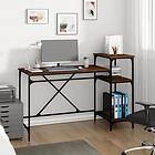 vidaXL Desk med hyllor brun ek 135x50x90 cm konstruerat trä&järn 826713