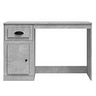 vidaXL Desk med låda betonggrå 115x50x75 cm konstruerat trä 816476