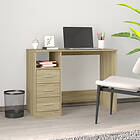 vidaXL Skrivebord med skuffer sonoma-ek 102x50x76 cm konstruerat trä 823035
