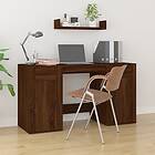 vidaXL Skrivbord med skåp brun ek konstruerat trä 3185438