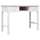 vidaXL Desk vit 108x45x76 cm massivt kejsarträ 338537