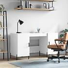 vidaXL Skrivebord vit högglans 140x50x75 cm konstruerat trä 829558