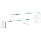 vidaXL Soffbord 2 delar 90x30x20/110x30x40 cm härdat glas 284728