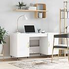 vidaXL Desk vit högglans 140x50x75 cm konstruerat trä 829526