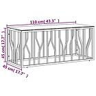 vidaXL Sofabord silver 110x45x45 cm rostfritt stål och glas 350051