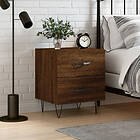 vidaXL Sängbord brun ek 40x35x47.5 cm konstruerat trä 827306