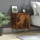 vidaXL Sängbord rökfärgad ek 40x30x50 cm konstruerat trä 826838