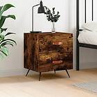 vidaXL Sängbord rökfärgad ek 40x35x47,5 cm konstruerat trä 827254