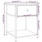 vidaXL Nattbord rökfärgad ek 44x45x58 cm konstruerat trä 825847
